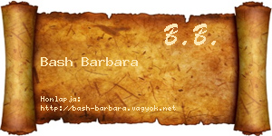 Bash Barbara névjegykártya